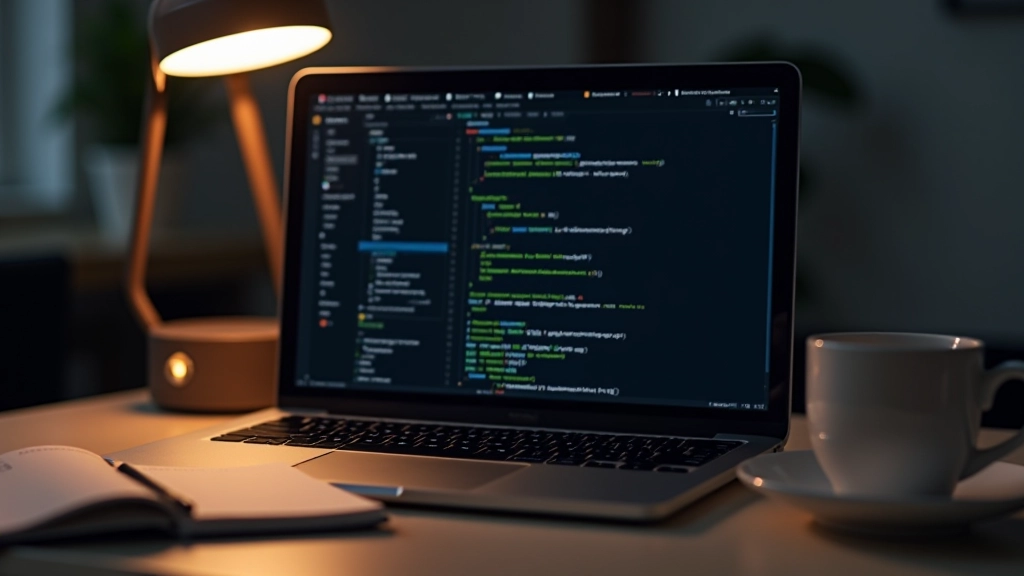 Laptop with code editor showing neural network implementation